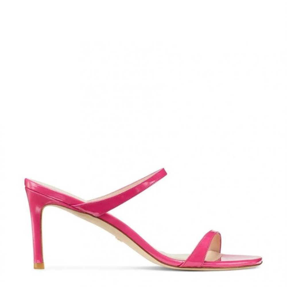 Peonia Hot Pink Patent Leather Aleena 75 Sandals - Picture 2 of 7